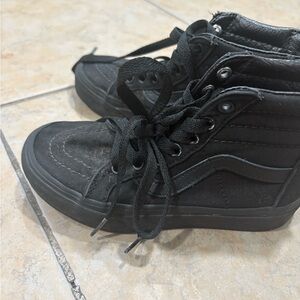 Vans Black High-Top Canvas Sneakers with Silver Eyelets
